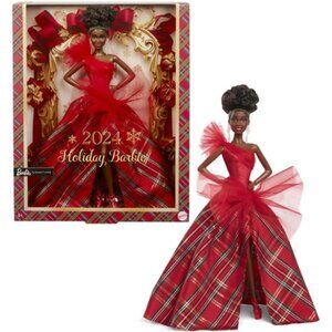 Barbie Signature 2024 Holiday Fashion Doll, Dark-Skinned Barbie, Limited Edition